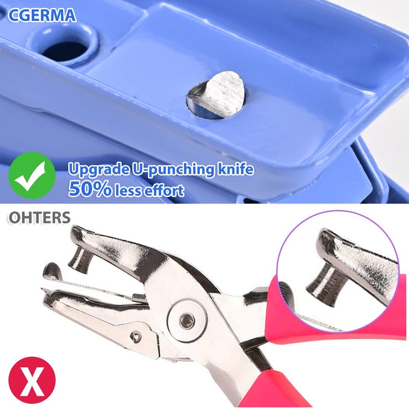 Cgerma Single Hole Puncher, 3 Pack ，1/4" Hole, 50% Labor Savings, Heavy Duty Metal Punch, 15 Sheet Capacity, for ID Cards, Chipboard, Art Project, Crafts Easy Punching - Image 4